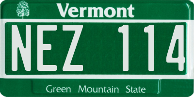 VT license plate NEZ114
