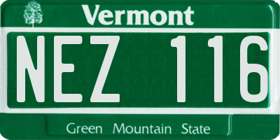 VT license plate NEZ116