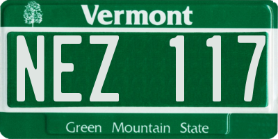 VT license plate NEZ117