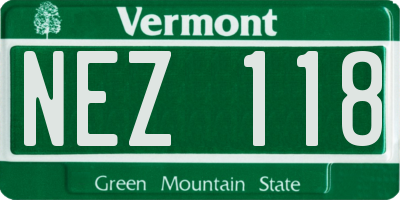 VT license plate NEZ118