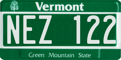VT license plate NEZ122