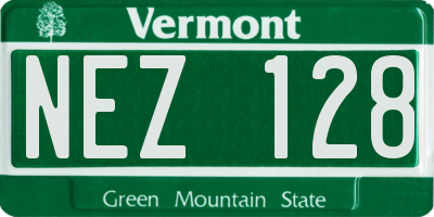 VT license plate NEZ128