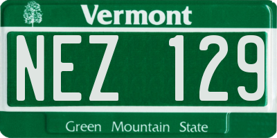 VT license plate NEZ129