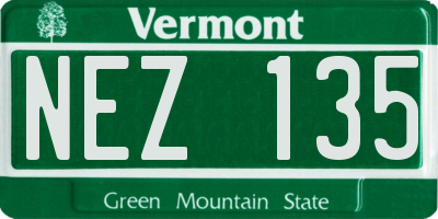 VT license plate NEZ135