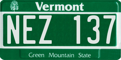 VT license plate NEZ137