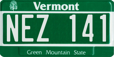 VT license plate NEZ141