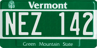 VT license plate NEZ142