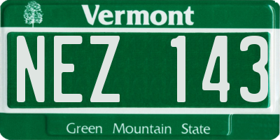 VT license plate NEZ143