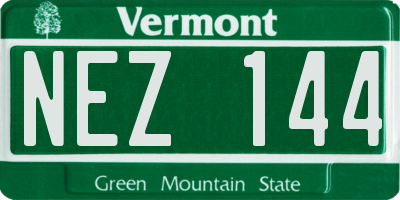 VT license plate NEZ144