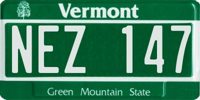 VT license plate NEZ147