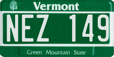 VT license plate NEZ149