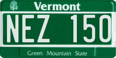 VT license plate NEZ150