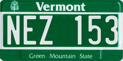 VT license plate NEZ153