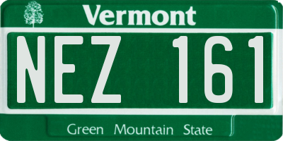 VT license plate NEZ161