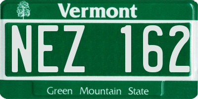 VT license plate NEZ162