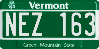 VT license plate NEZ163