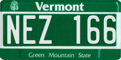 VT license plate NEZ166