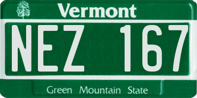 VT license plate NEZ167