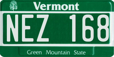 VT license plate NEZ168