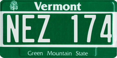 VT license plate NEZ174
