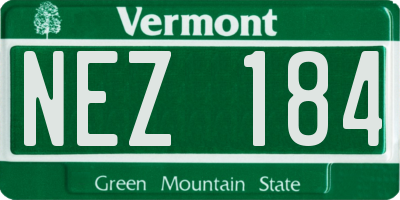 VT license plate NEZ184