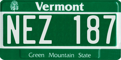 VT license plate NEZ187
