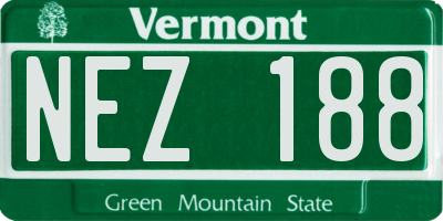 VT license plate NEZ188