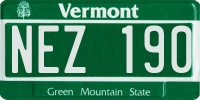 VT license plate NEZ190