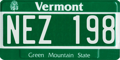 VT license plate NEZ198