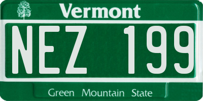 VT license plate NEZ199