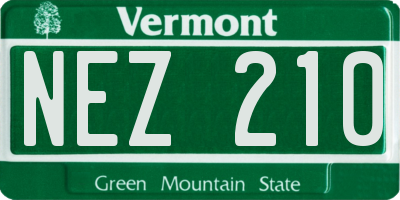 VT license plate NEZ210
