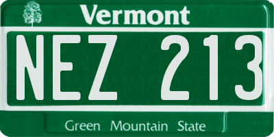 VT license plate NEZ213