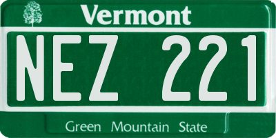 VT license plate NEZ221