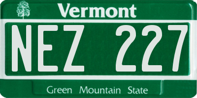 VT license plate NEZ227