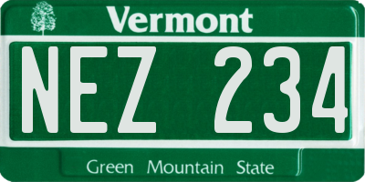 VT license plate NEZ234