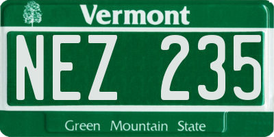 VT license plate NEZ235