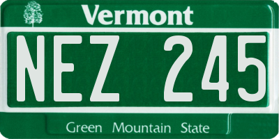 VT license plate NEZ245