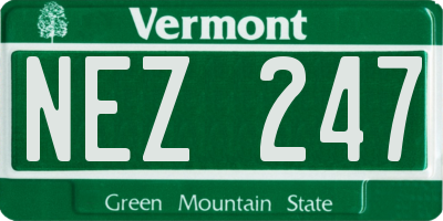 VT license plate NEZ247