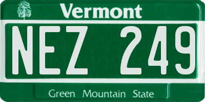 VT license plate NEZ249