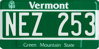 VT license plate NEZ253