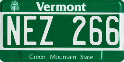 VT license plate NEZ266