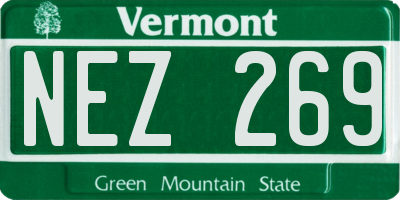 VT license plate NEZ269