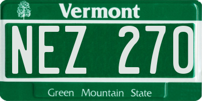 VT license plate NEZ270