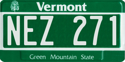 VT license plate NEZ271
