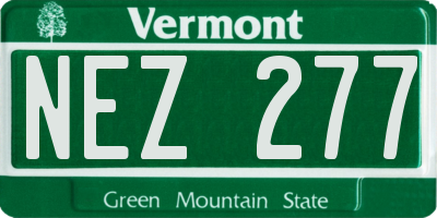 VT license plate NEZ277
