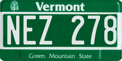 VT license plate NEZ278