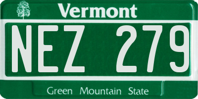 VT license plate NEZ279