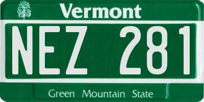 VT license plate NEZ281