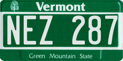VT license plate NEZ287