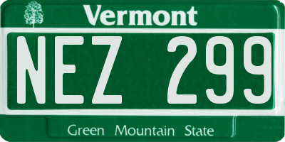 VT license plate NEZ299